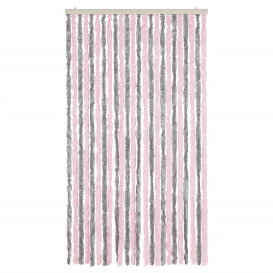 Vidaxl vliegengordijn 100x230 cm chenille zilvergrijs en roze