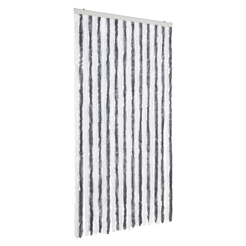 Load image into Gallery viewer, Vidaxl vliegengordijn 100x230 cm chenille grijs en wit

