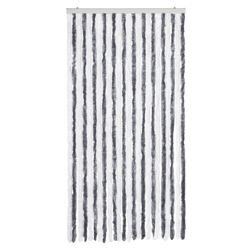 Load image into Gallery viewer, Vidaxl vliegengordijn 100x230 cm chenille grijs en wit
