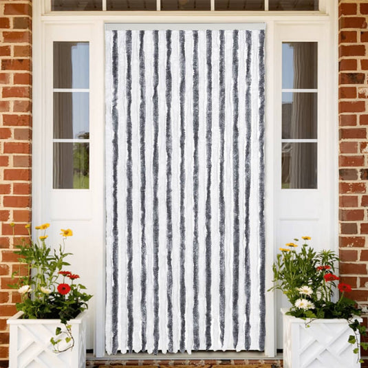 Vidaxl vliegengordijn 100x230 cm chenille grijs en wit