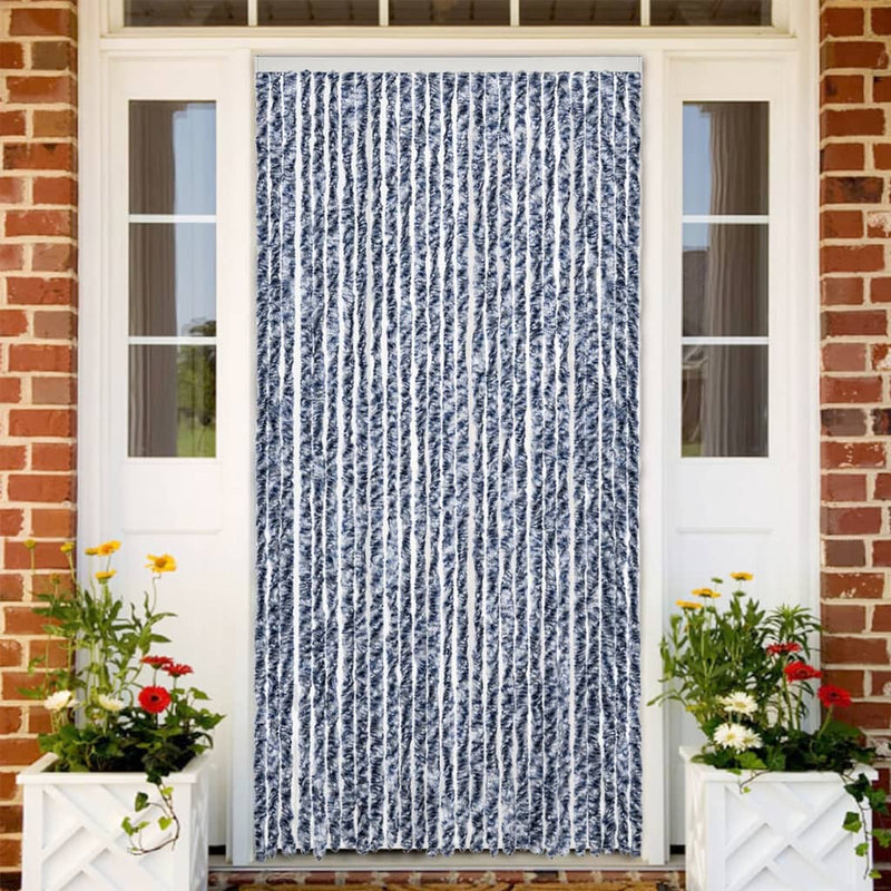 Load image into Gallery viewer, Vidaxl vliegengordijn 100x200 cm chenille blauw en wit

