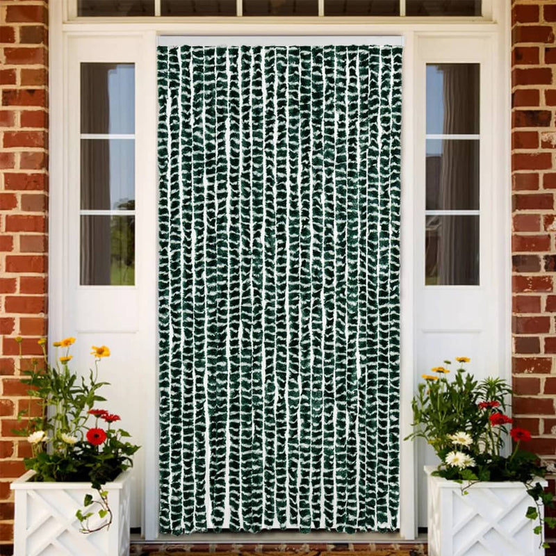 Load image into Gallery viewer, Vidaxl vliegengordijn 90x200 cm chenille groen en wit
