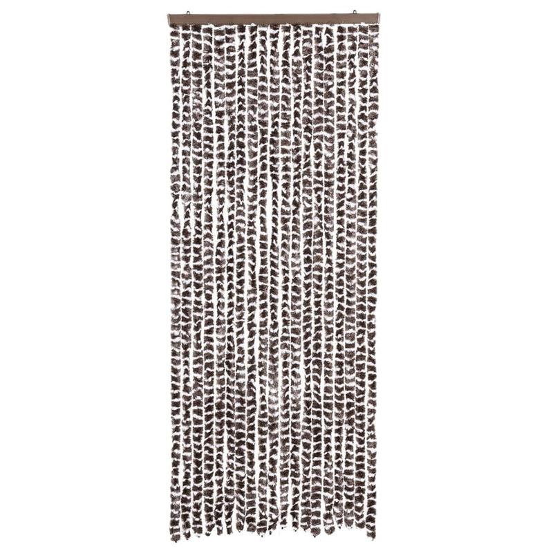 Load image into Gallery viewer, Vidaxl vliegengordijn 56x200 cm chenille bruin en wit

