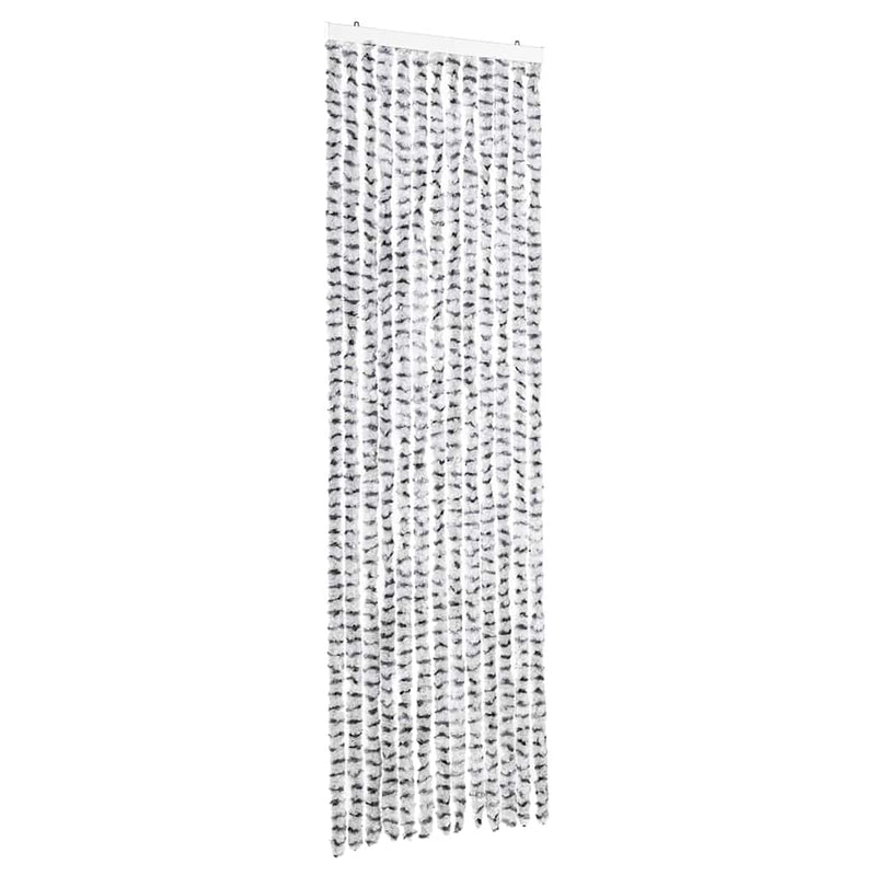 Load image into Gallery viewer, Vidaxl vliegengordijn 56x200 cm chenille lichtgrijs en donkergrijs
