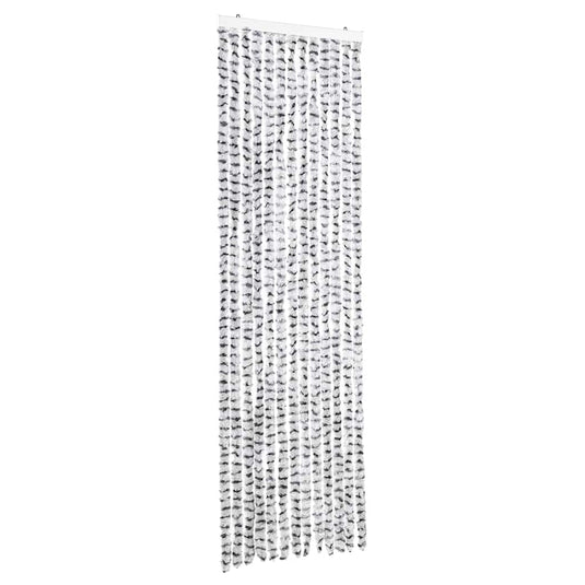 Vidaxl vliegengordijn 56x200 cm chenille lichtgrijs en donkergrijs
