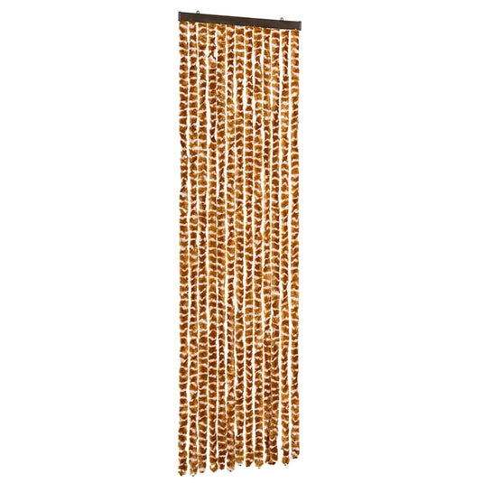 Vidaxl vliegengordijn 56x200 cm chenille okerkleurig en wit