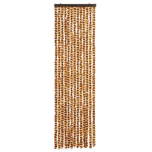 Vidaxl vliegengordijn 56x200 cm chenille okerkleurig en wit