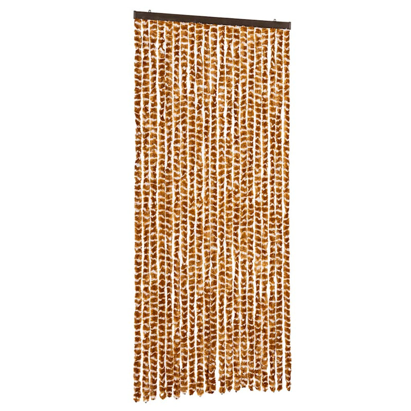 Load image into Gallery viewer, Vidaxl vliegengordijn 90x200 cm chenille okerkleurig en wit
