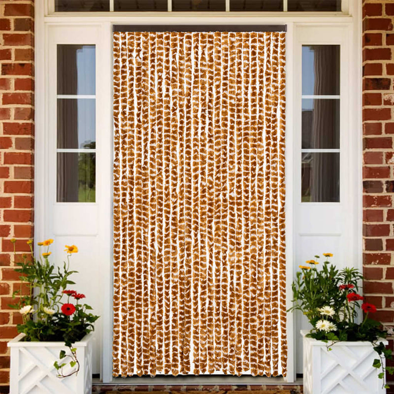 Load image into Gallery viewer, Vidaxl vliegengordijn 100x230 cm chenille okerkleurig en wit

