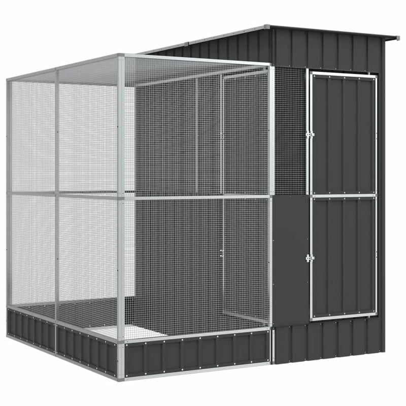 Load image into Gallery viewer, VidaXL Volière met verlengstuk 209x203x216 cm staal zilverkleurig

