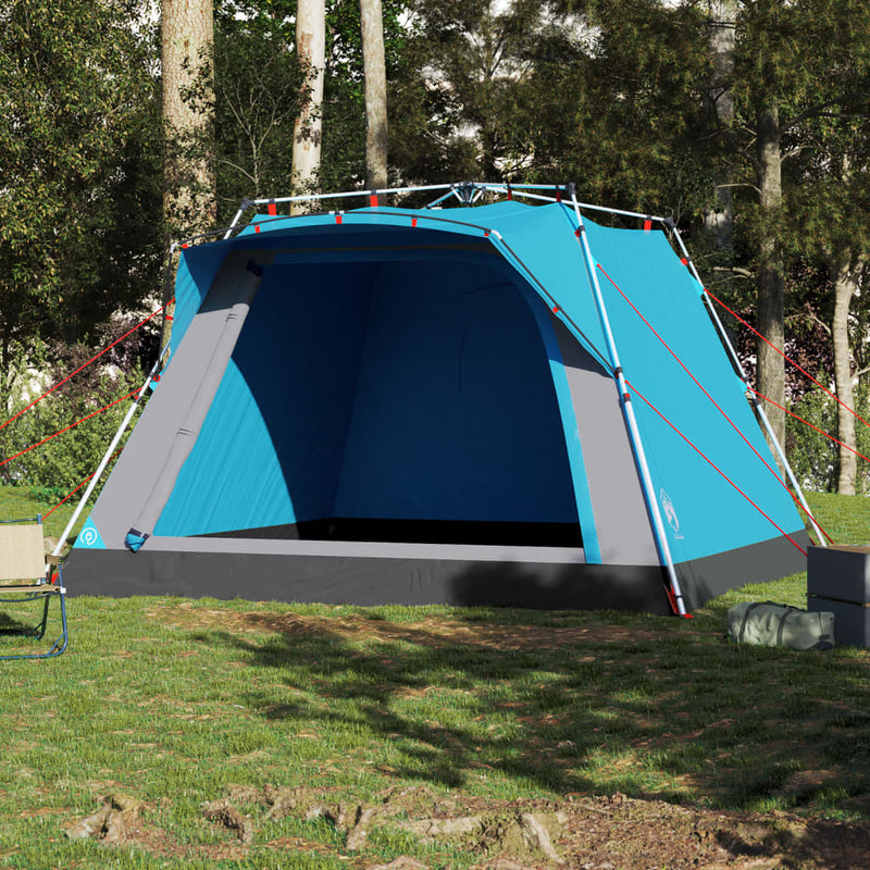 Load image into Gallery viewer, Vidaxl kampeertent 4-persoons snelontgrendeling blauw
