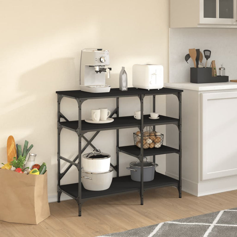 Load image into Gallery viewer, Vidaxl bakkersrek 90x40x84 cm bewerkt hout en metaal zwart
