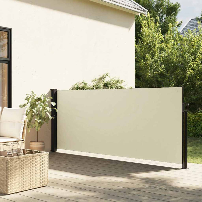 Load image into Gallery viewer, Vidaxl windscherm uittrekbaar 100x300 cm crèmekleurig
