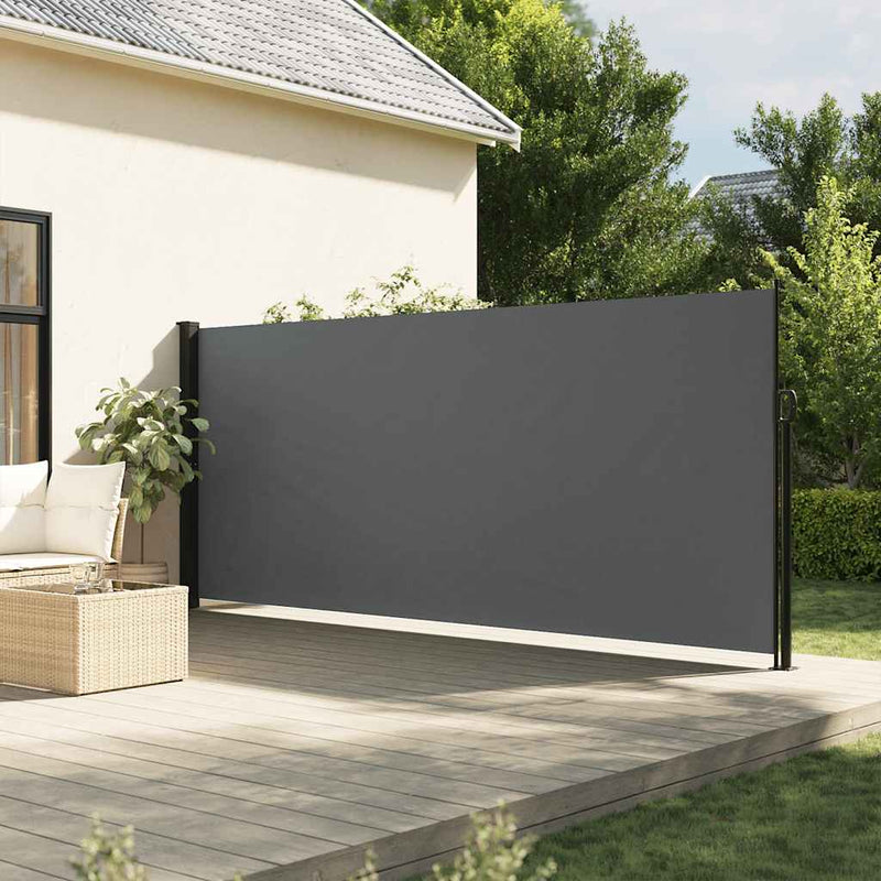 Load image into Gallery viewer, Vidaxl windscherm uittrekbaar 180x500 cm antracietkleurig
