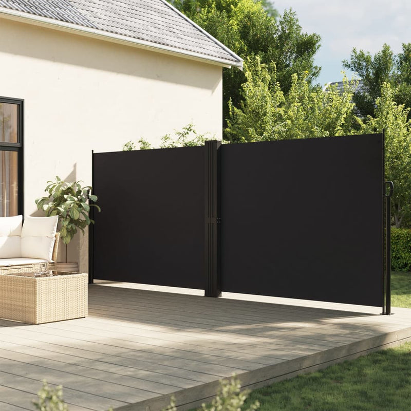 Load image into Gallery viewer, Vidaxl windscherm uittrekbaar 160x600 cm zwart
