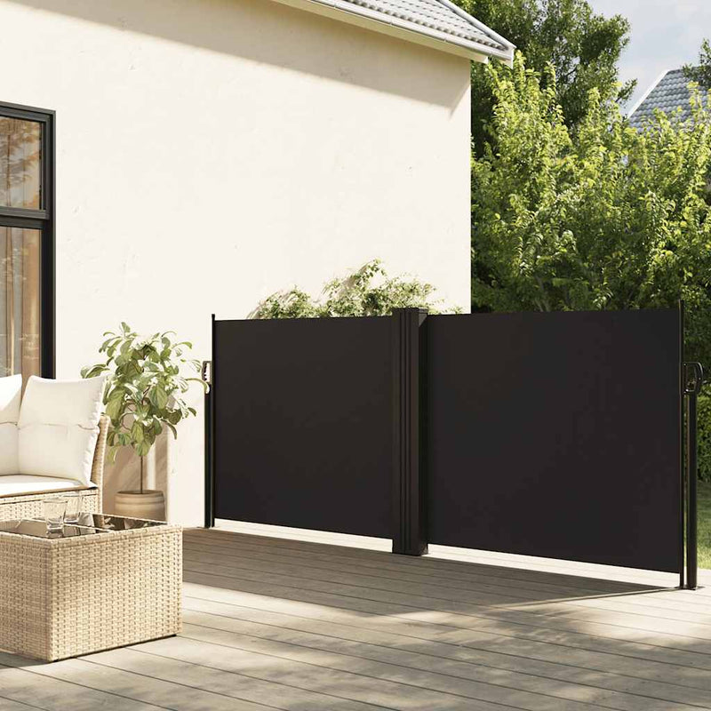 Load image into Gallery viewer, Vidaxl windscherm uittrekbaar 120x1200 cm zwart
