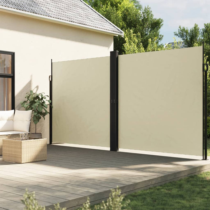 Load image into Gallery viewer, Vidaxl tuinscherm uittrekbaar 220x1200 cm crèmekleurig
