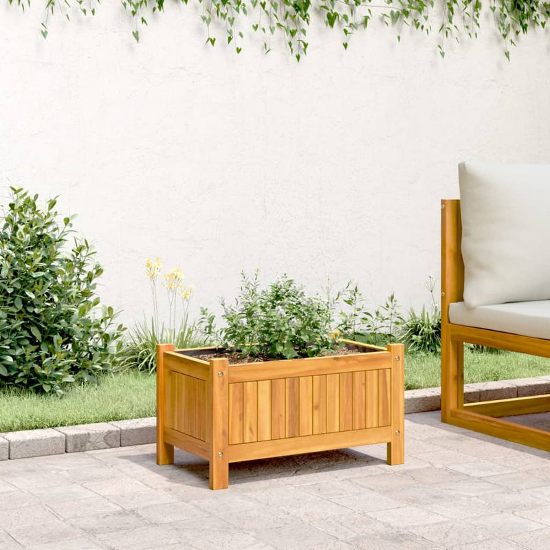 ギャラリービューアに画像をロードする, Vidaxl plantenbak met voering 54x31x30 cm massief acaciahout
