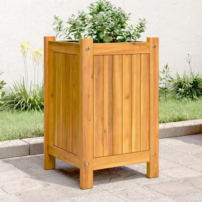 Load image into Gallery viewer, Vidaxl plantenbak met voering 31x31x50 cm massief acaciahout
