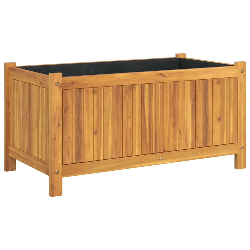 Afbeelding laden in galerijviewer, Vidaxl plantenbak met voering 80x42x40 cm massief acaciahout
