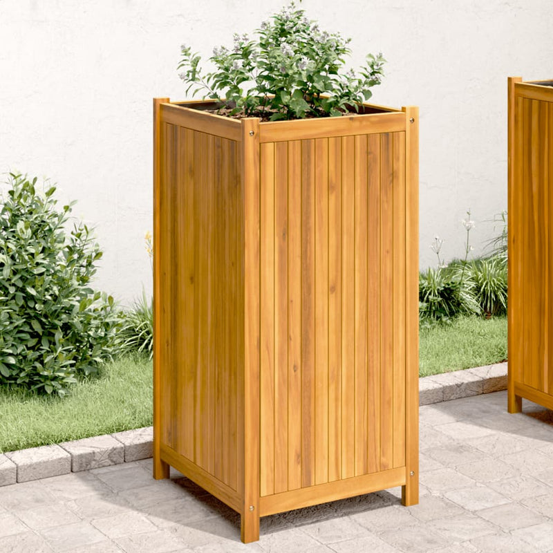 Load image into Gallery viewer, Vidaxl plantenbak met voering 50x50x100 cm massief acaciahout
