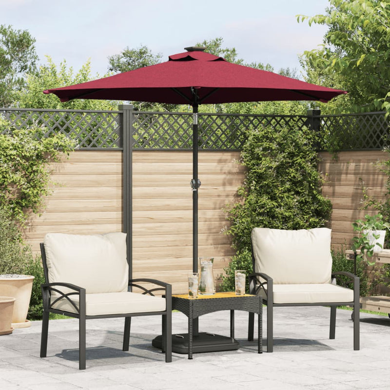 Load image into Gallery viewer, Vidaxl parasol met stalen paal 225x225x212 cm bordeauxrood
