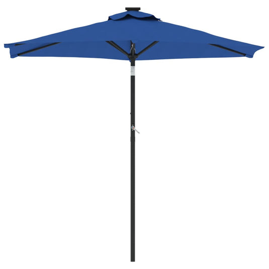 Vidaxl parasol met stalen paal 225x225x212 cm azuurblauw