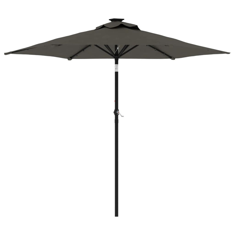 Load image into Gallery viewer, Vidaxl parasol met led's en stalen paal 225x225x212cm antracietkleurig
