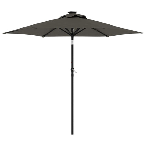 VidaXL Parasol met LED's en stalen paal 225x225x212cm antracietkleurig