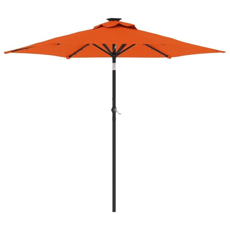 Load image into Gallery viewer, Vidaxl parasol met led's en stalen paal 225x225x212 cm terracotta
