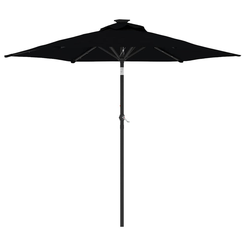 Load image into Gallery viewer, Vidaxl parasol met led's en stalen paal 225x225x212 cm zwart
