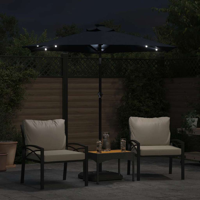 Load image into Gallery viewer, Vidaxl parasol met led's en stalen paal 225x225x212 cm zwart
