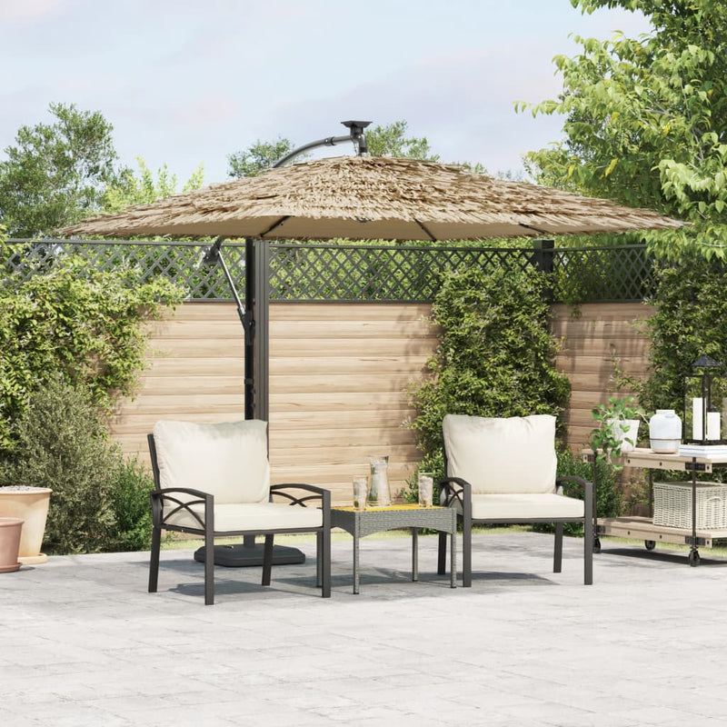 Load image into Gallery viewer, Vidaxl parasol met led's en stalen paal 246x246x230 cm bruin
