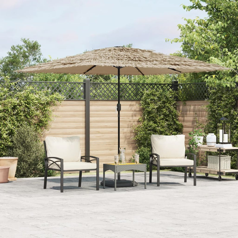 Load image into Gallery viewer, Vidaxl parasol met led's en stalen paal 290x290x238 cm bruin
