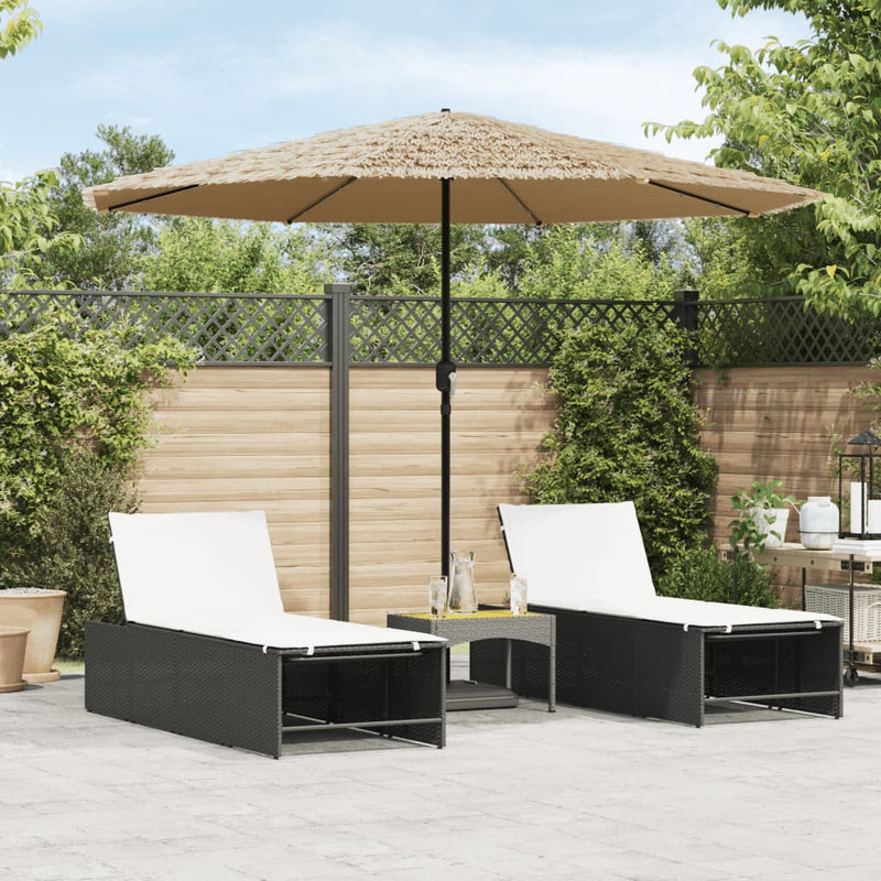 Afbeelding laden in galerijviewer, Vidaxl parasol met led's en stalen paal 324x324x247 cm bruin
