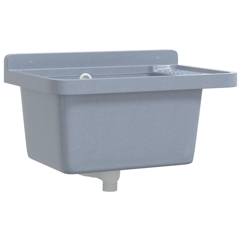 Load image into Gallery viewer, Vidaxl wasbak wandgemonteerd 50x35x24 cm hars grijs

