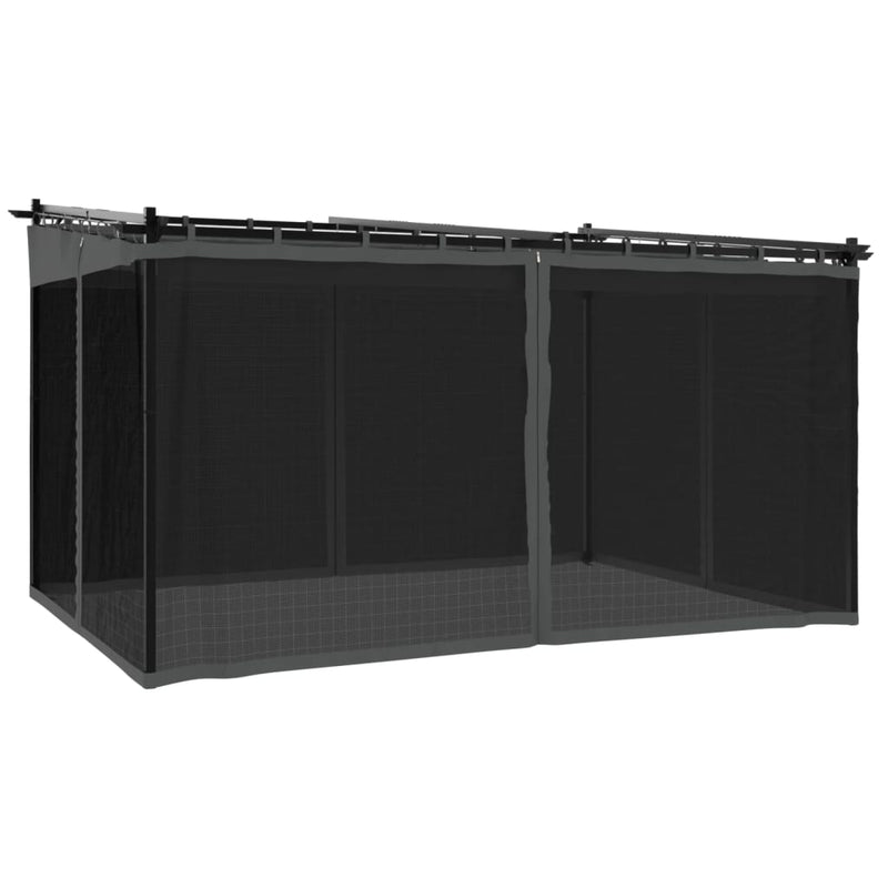 Load image into Gallery viewer, Vidaxl prieel met zijwanden van gaas 4x3 m staal antracietkleurig

