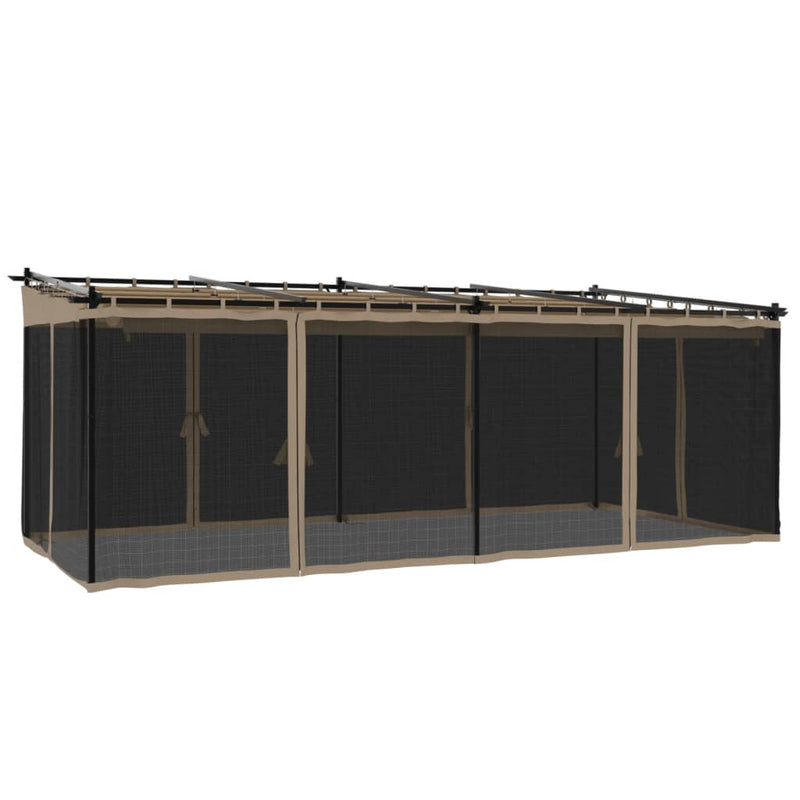 Load image into Gallery viewer, VidaXL Prieel met zijwanden van gaas 6x3 m staal taupe
