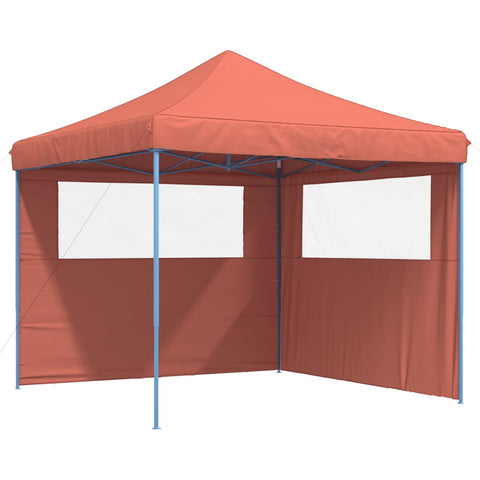 VidaXL Partytent inklapbaar pop-up met 2 zijwanden terracottakleurig