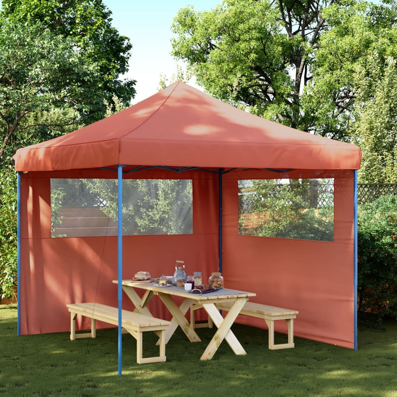 Load image into Gallery viewer, Vidaxl partytent inklapbaar pop-up met 2 zijwanden terracottakleurig
