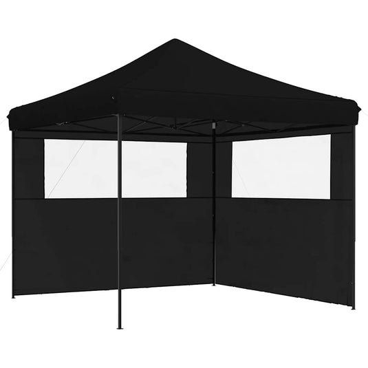 Vidaxl partytent inklapbaar pop-up met 2 zijwanden zwart