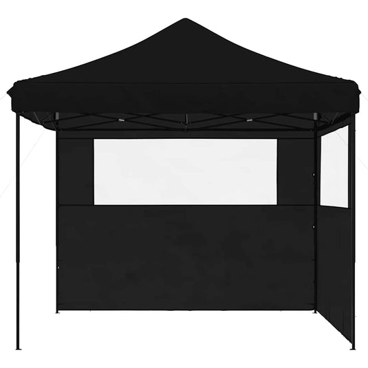 Vidaxl partytent inklapbaar pop-up met 2 zijwanden zwart