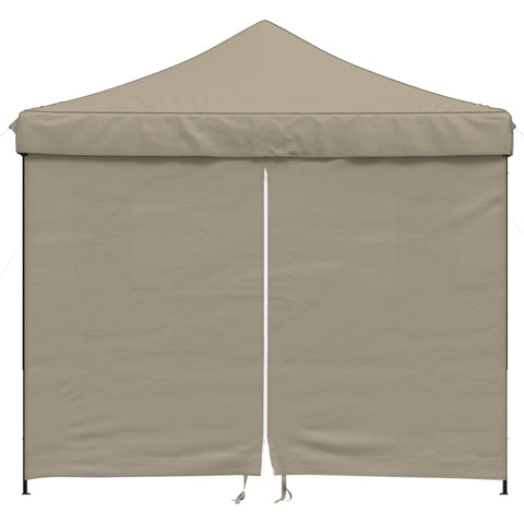 VidaXL Partytent inklapbaar pop-up met 4 zijwanden taupe