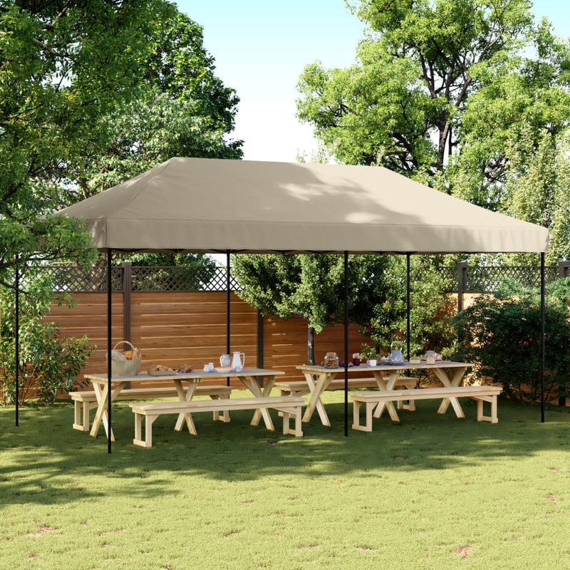 Load image into Gallery viewer, Vidaxl partytent inklapbaar pop-up 580x292x315 cm taupe

