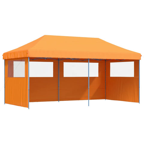 VidaXL Partytent inklapbaar pop-up met 3 zijwanden oranje