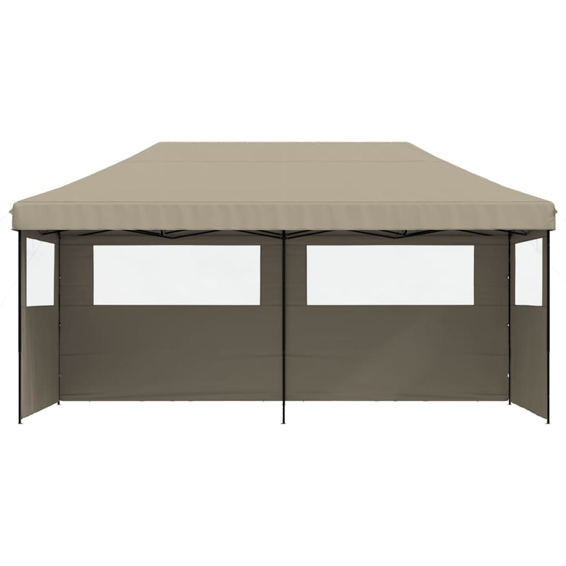 Load image into Gallery viewer, Vidaxl partytent inklapbaar pop-up met 3 zijwanden taupe
