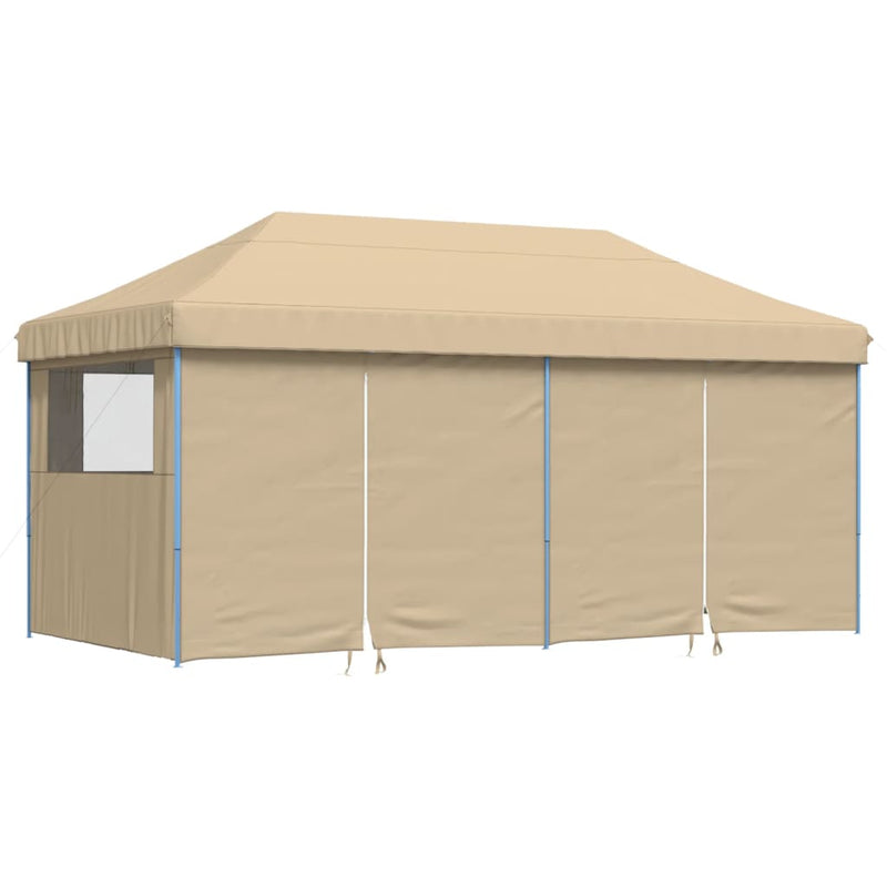 Load image into Gallery viewer, VidaXL Partytent inklapbaar pop-up met 4 zijwanden beige
