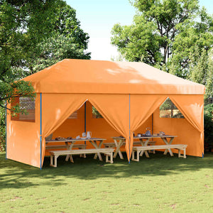 Vidaxl partytent inklapbaar pop-up met 4 zijwanden oranje