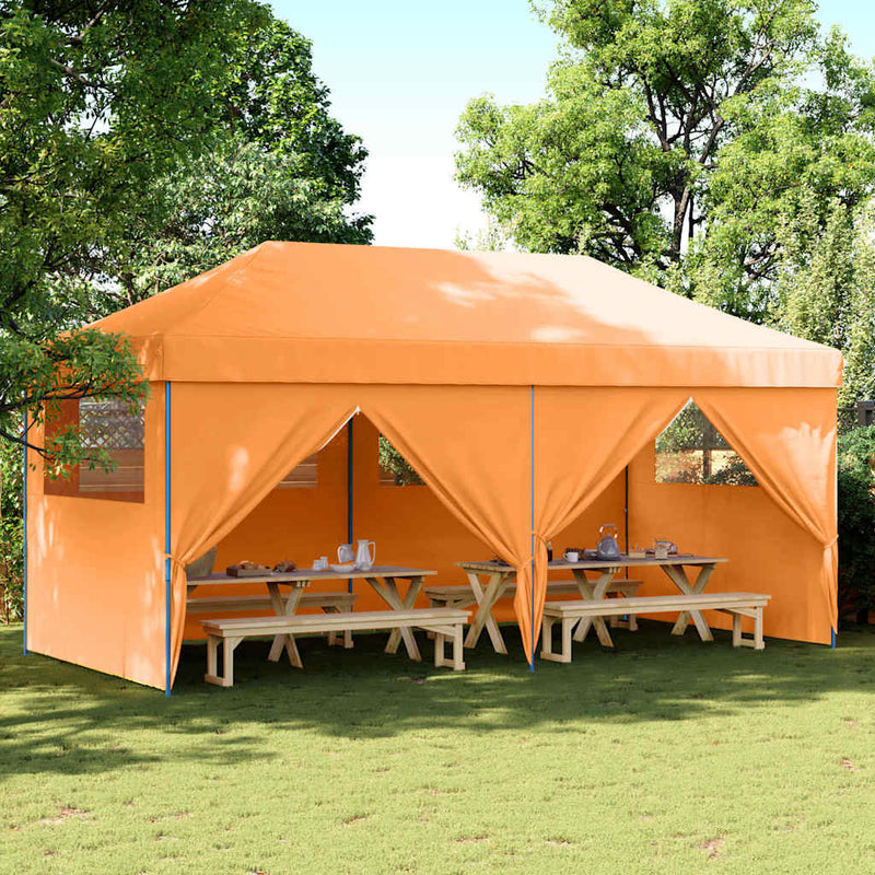 Cargue la imagen en el visor de la galería, Vidaxl partytent inklapbaar pop-up met 4 zijwanden oranje
