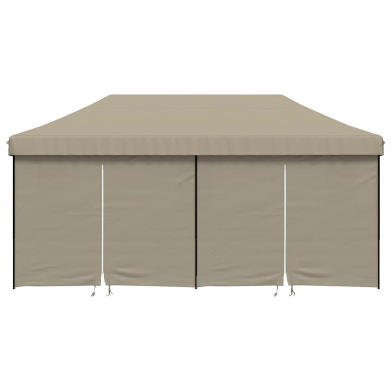 Load image into Gallery viewer, VidaXL Partytent inklapbaar pop-up met 4 zijwanden taupe
